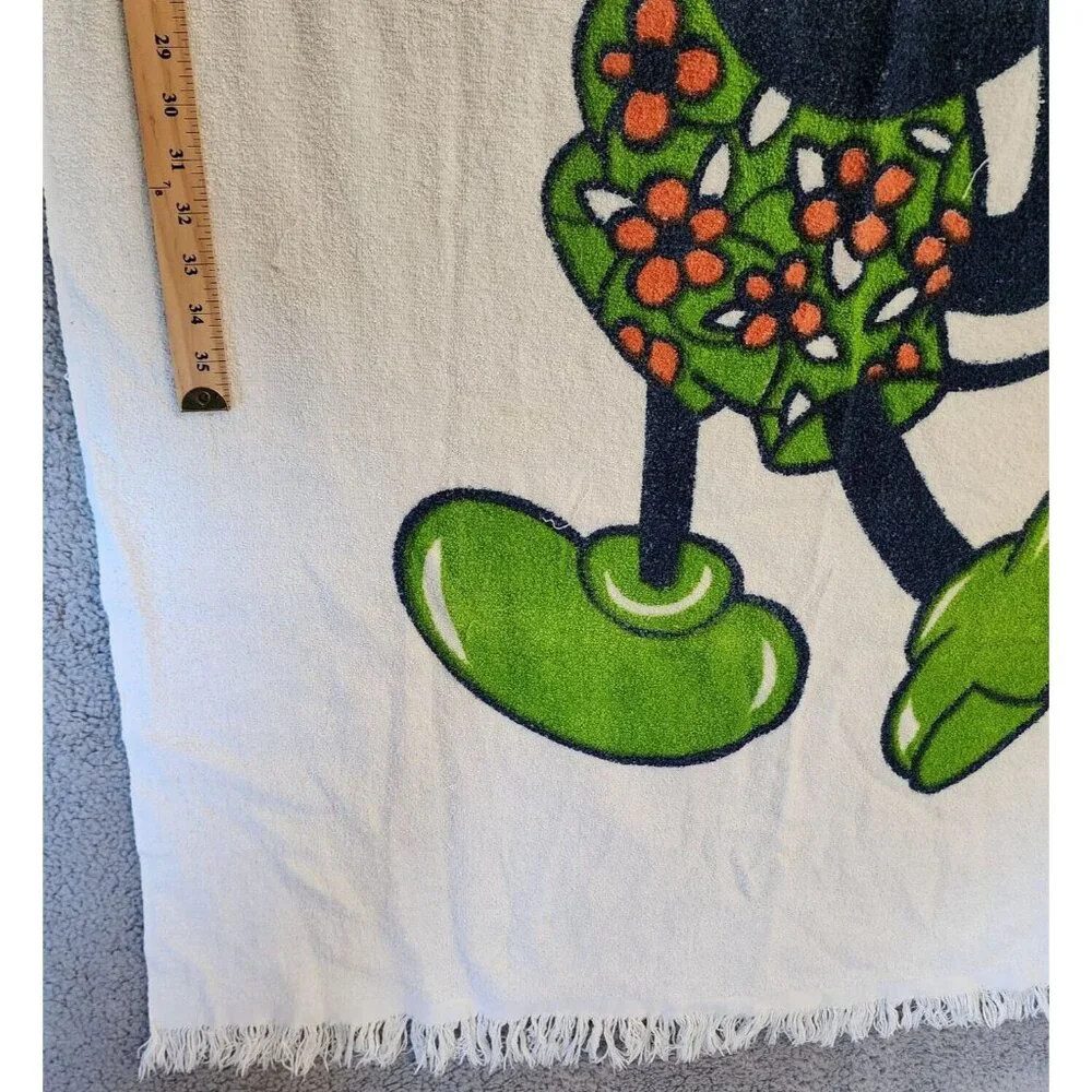 Vtg 70s/80s MICKEY MOUSE Retro Beach/Bath Towel Fringe Edge 55
